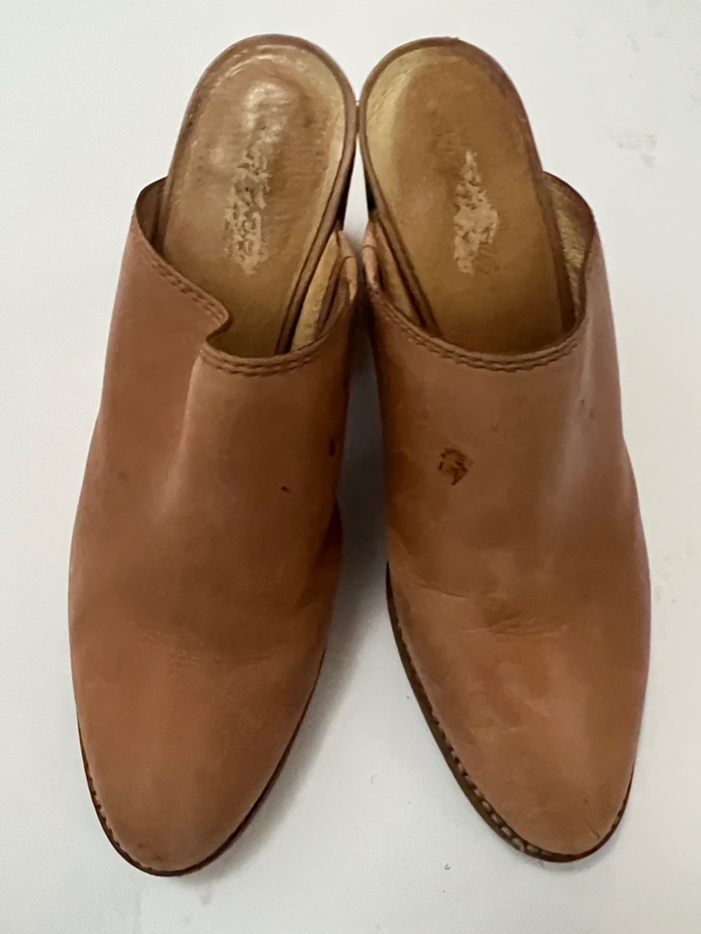 Madewell Tan Leather Mules Size 7 1/2